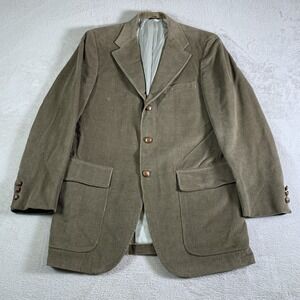 Corbin Blazer Mens 42L Brown Corduroy Sport Coat Vintage Made In USA 90s Pockets